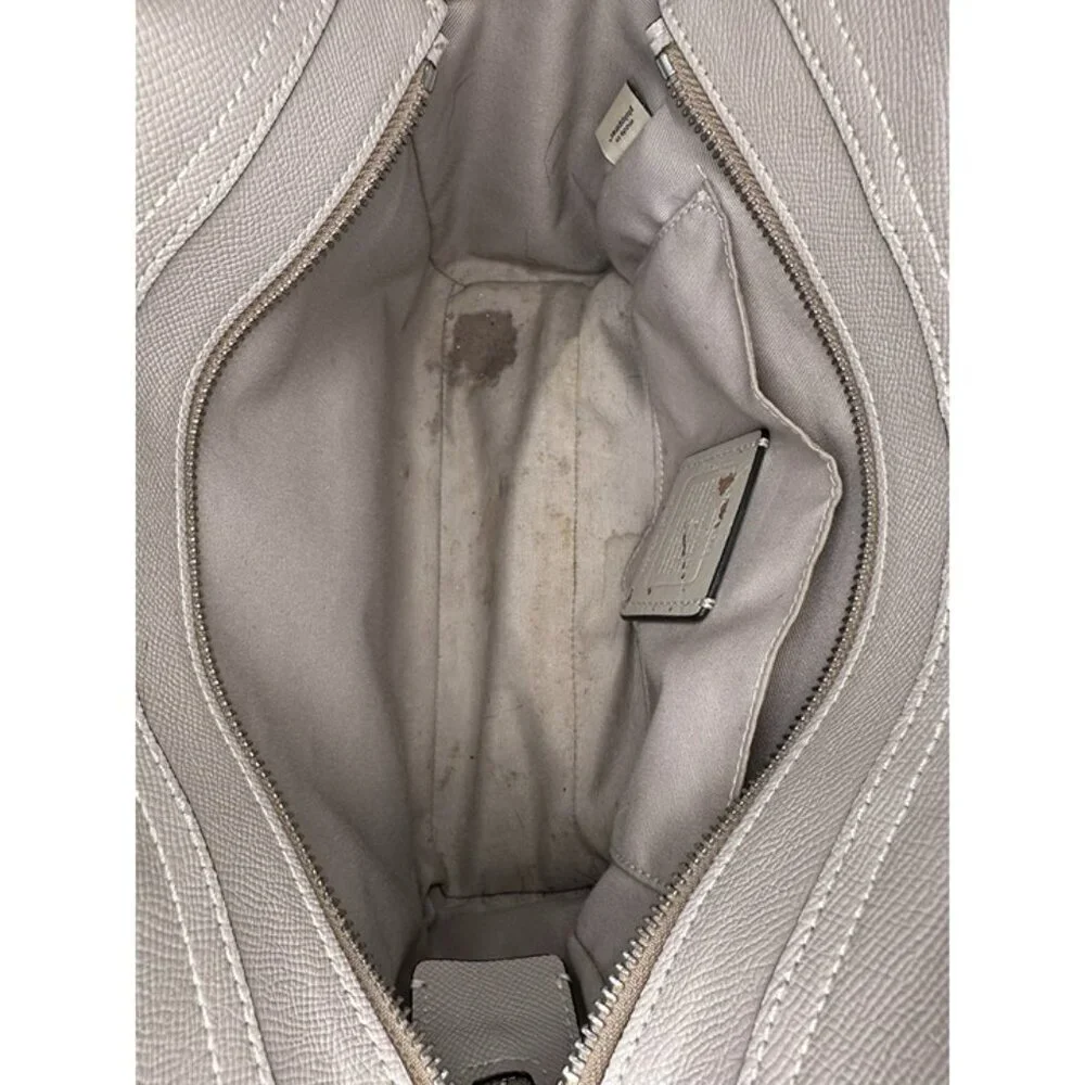 Coach - Leah Satchel Gray Leather Handbag - Missing Tag - Picture 5 of 9